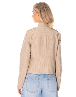 Striped Military Style Blazer - Boutique Bella BellaBlazer