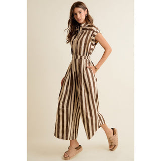 Striped Wide Leg Jumper - Boutique Bella BellaJumpsuit