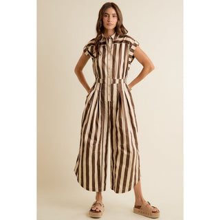 Striped Wide Leg Jumper - Boutique Bella BellaJumpsuit