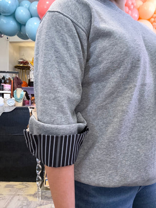 Stripes And Shadows Sweatshirt - Boutique Bella Bellasweatshirt