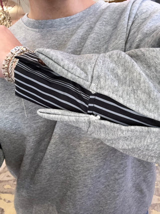 Stripes And Shadows Sweatshirt - Boutique Bella Bellasweatshirt