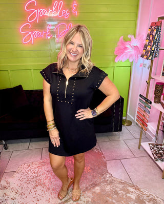 Stud & Sleek Dress - Boutique Bella BellaDRESS