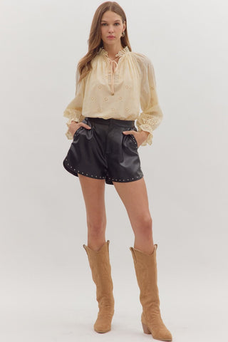 Studded Shorts - Boutique Bella Bellashorts