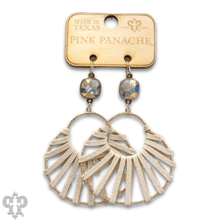 Suede wrapped circle earring with Austrian crystal - LC - Boutique Bella BellaEarrings