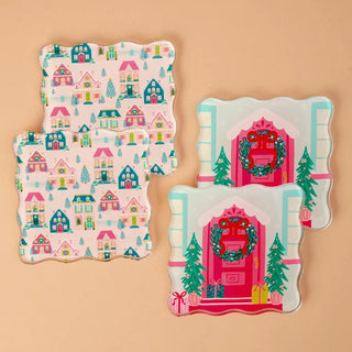 Sugarplum Lane Table Talk Acrylic Coaster Set - Boutique Bella BellaChristmas