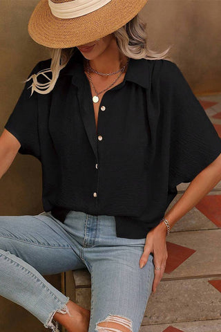 Summer Collar Short Sleeve Top - Boutique Bella BellaTops