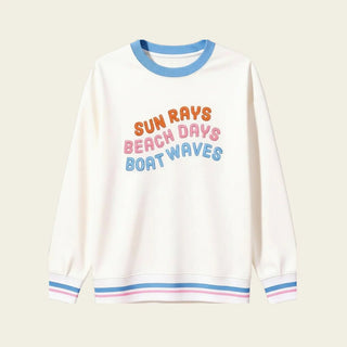 Sun Rays, Beach Days, Boat Waves Oversized Crew - Boutique Bella BellaLong Sleeve Top