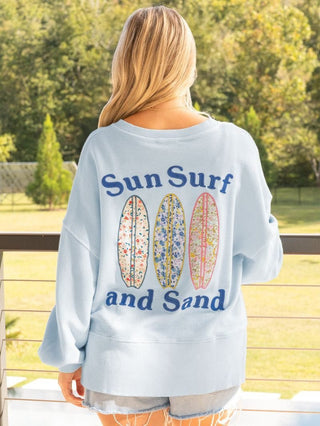 Sun, Surf, & Sand Long Sleeve Crew - Boutique Bella Bellashirt
