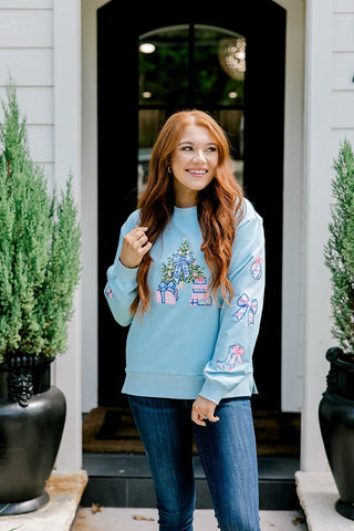 Sunday Sweatshirt - BLUE - Boutique Bella BellaSWEATHSIRT