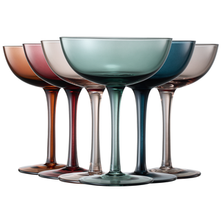 Cocktail Champagne Coupe Glasses Coupe Cocktail Glasses 7 Oz Set Of 6 Pastel Colored Crystal Cocktai