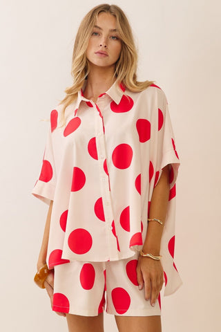 Sweet Spot Short Set Red - Boutique Bella BellaShort Set