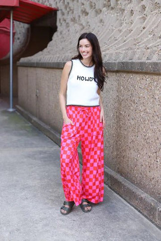 Sweetheart Checkered Pants - Boutique Bella Bellapants