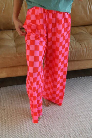 Sweetheart Checkered Pants - Boutique Bella Bellapants