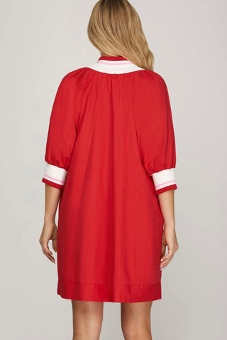 Sweetheart Trim Dress - Boutique Bella BellaDress