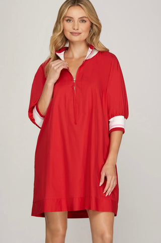 Sweetheart Trim Dress - Boutique Bella BellaDress