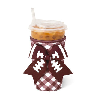 Swig GAMEDAY GINGHAM Maroon Medium Iced Cup Coolie - Boutique Bella Bellacoolie