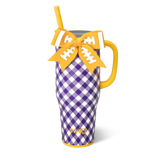 Swig GAMEDAY GINGHAM PURPLE + YELLOW Mega Mug 40oz - Boutique Bella BellaTumbler