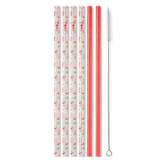 Swig Howdy Holidays Red Glitter Reusable Straw Set - Boutique Bella BellaReusable Straws