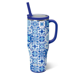Swig Indigo Tiles Mega Mug 40oz - Boutique Bella BellaTumbler