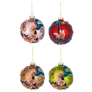 Swirl Ball Ornament, Glass Ganz - Boutique Bella BellaChristmas Decor