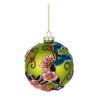 Swirl Ball Ornament, Glass Ganz - Boutique Bella BellaChristmas Decor