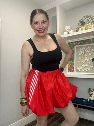 Taffeta Elastic Waist Bubble Mini Skirt - Boutique Bella BellaSkirt