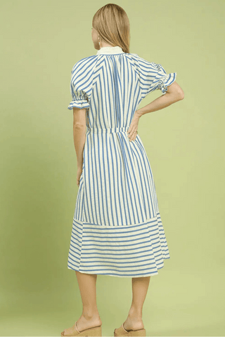 Tailored Stripes Midi Dress - Boutique Bella Belladress