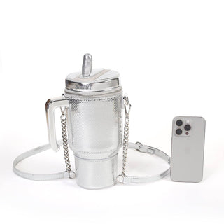 Take A Sip Water Cup - Silver Crossbody - Boutique Bella BellaPurse