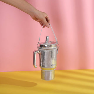 Take A Sip Water Cup - Silver Crossbody - Boutique Bella BellaPurse