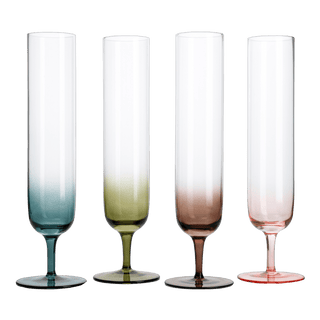 Tall Muted Colors Beautiful Champagne Flutes 10 Stemmed Set Of 4 10 5 Oz Elegant Gla - Boutique Bella Bella