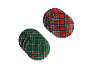 Tartan Coaster Sets - 2 Colors - Boutique Bella BellaChristmas Decor