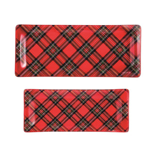 Tartan Glass Tray - Two Sizes - Boutique Bella BellaChristmas Decor