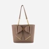 Taupe Bow Chain Tote Like Dreams - Boutique Bella BellaAccessories