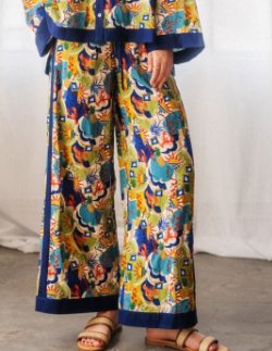 Taupe Multi Printed Palazzo Pants - Boutique Bella BellaPants