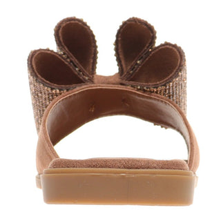 Taupe Rhinestone Bow Slide Sandals - Boutique Bella BellaSlides