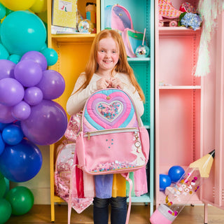 "Taylor" Quilted Confetti Hearts Backpack - Boutique Bella BellaAccessory