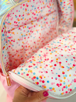 "Taylor" Quilted Confetti Hearts Backpack - Boutique Bella BellaAccessory
