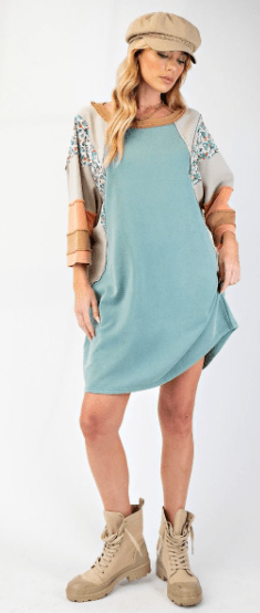 Teal Patch Charm - Boutique Bella BellaDress