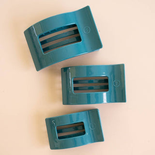 Teal With It Medium Flat Rectangle Hair Clip - Boutique Bella BellaHair Clip