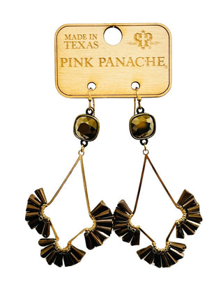 Teardrop earring with fluted beads and Austrian crystal - LC - Boutique Bella BellaEarrings