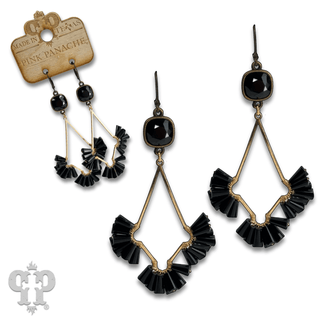 Teardrop earring with fluted beads and Austrian crystal - LC - Boutique Bella BellaEarrings