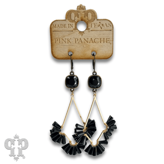 Teardrop earring with fluted beads and Austrian crystal - LC - Boutique Bella BellaEarrings