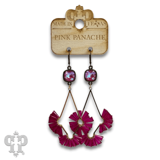 Teardrop earring with fluted beads and Austrian crystal - LC - Boutique Bella BellaEarrings