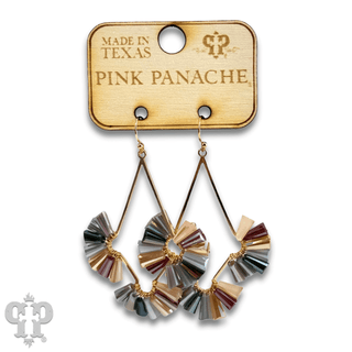 Teardrop earring with fluted beads - Last Call - Boutique Bella BellaEarrings