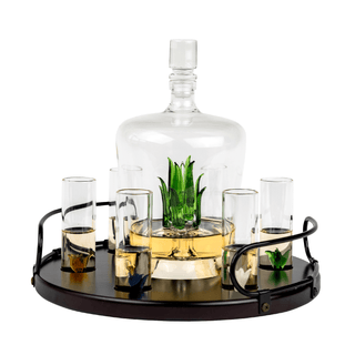 Tequila Decanter Tequila Glasses Set With Agave Decanter And 6 Agave Shot Glass With Stand Perfect F - Boutique Bella Bella