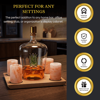 Tequila Decanter With Four Pink Himalayan Salt Shot Glasses Set Perfect For Tequila Agave Liquor Lov - Boutique Bella Bella