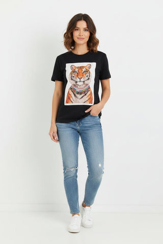 Tessa in 3D Jewels Tee - Black - Boutique Bella BellaT-Shirt