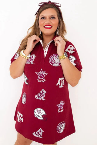 Texas A&M Logo Patch Dress - Boutique Bella BellaDress