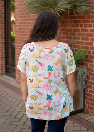 Texas Sweetheart Print Tee - Boutique Bella BellaTop