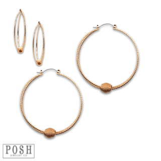 Textured circle and floating charm earring, last call - Boutique Bella BellaEarrings